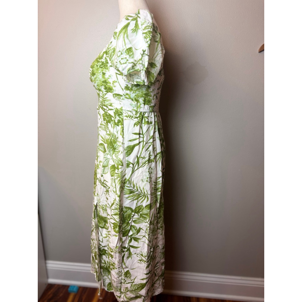 Anthropologie Sweet Wanderer Midi Dress s White Floral spring Easter brunch - Picture 4 of 10